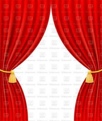 Red Theatrical Curtain Isolated On White Background Vector Image
