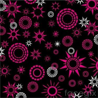 The Pink Floral Pattern And Black Background Vector Is A