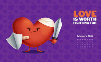 February Desktop Wallpaper Calendar