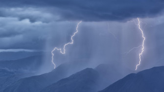 Landscape Mountains Nature Rain Clouds Lightning