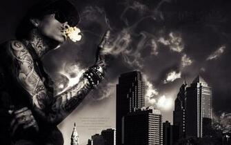Wiz Khalifa Smoking Rap Wallpaper