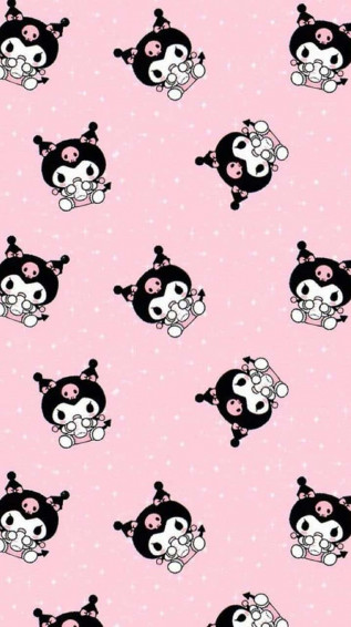 Kuromi iPhone Collage Pink Aesthetic Wallpaper