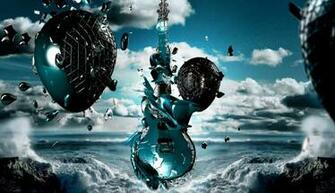 3d Abstract Clouds Guitars Digital Art Wallpaper PicsHDwall