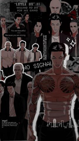 Lookism Jake Gang Lockscreen Karakter Anime Hitam Kartun