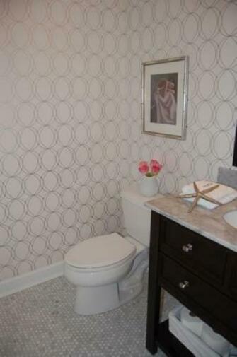 Bathrooms Darcy Wallpaper Faux Bamboo Frame Janet Hill Studio