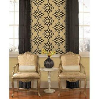 Gold Crepe Moroccan Medallion Sebastian Decorline Wallpaper