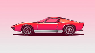 Lamborghini Miura Vector Illustration 5k Wallpaper HD Artist