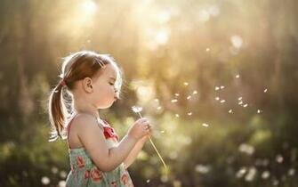 Little Girl In Garden Cute Wallpaper