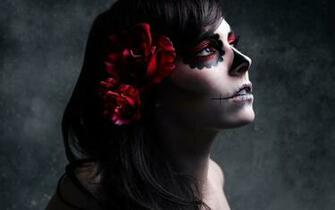 Dia De Los Muertos Sugar Skull Girl Wallpaper