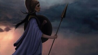 Artwork Female Warriors Athena Greek Mythology Wallpaper