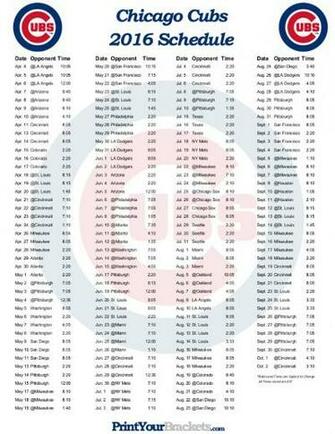 Cubs Printable Schedule Party Invitations Ideas