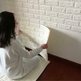 Alcoa Prime White 3d Modern Design Brick Wallpaper Roll Vinyl Wall