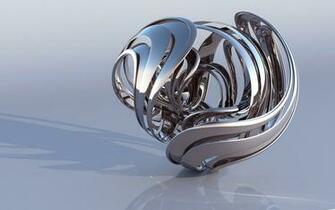 Silver Metal Sculpture Wallpaper