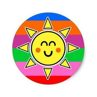 Hello Sunshine Rainbow Background Stickers