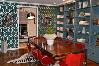 Iconic David Hicks Wallpaper For Midcentury Dining Room Design D2