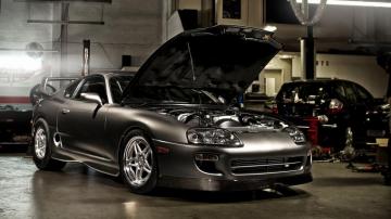 Desktop Wallpaper Toyota Supra Open Hood Front HD Image