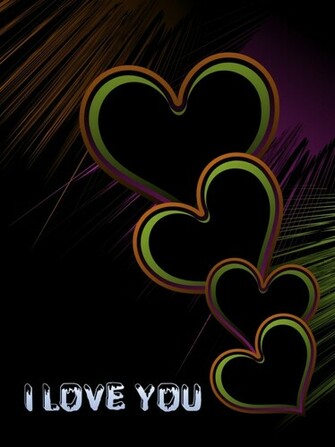Colorful Hearts On Black Background Elsoar