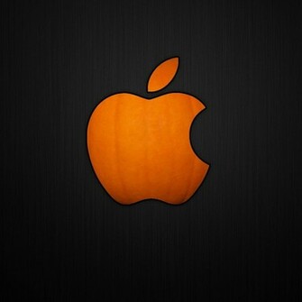 Orange Apple Logo iPad Wallpaper And