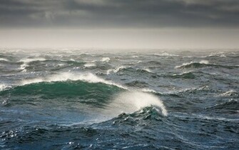 Wallpaper Bering Sea Waves Storm Desktop Nature