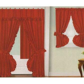 Purple Fabric Double Swag Shower Curtain With Matching Window