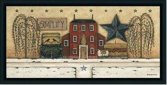 Primitive Simplify Tin Star Folk By Donna Atkins Framed Art Print At