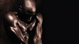 Black Man Body Power Wallpaper World Collection