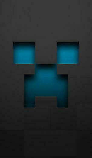 Minecraft Blue Creeper Gray Pixelart Wallpaper