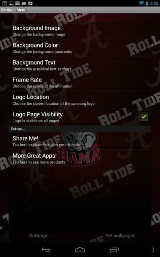 Officially Licensed Alabama Crimson Tide Live Wallpaper With Animated