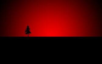 Wallpaper Tree Red And Black