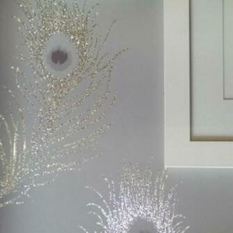 Glitter Wallpaper Sparkly Holographic Feather