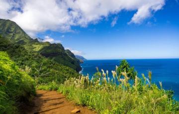 Wallpaper Mountains Coast Path Hawaii Kauai The Na