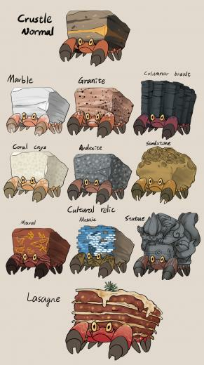 Crustle Variations By Iekun On Pok Mon Pokemon