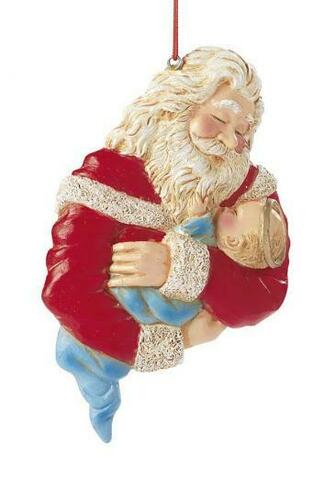 You Get Resin Santa And Baby Jesus Ornament That Measures Wallpaper