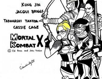 Mortal Kombat X Cassie Jacqui Takeda And Kung Jin By Claudineuy05 On