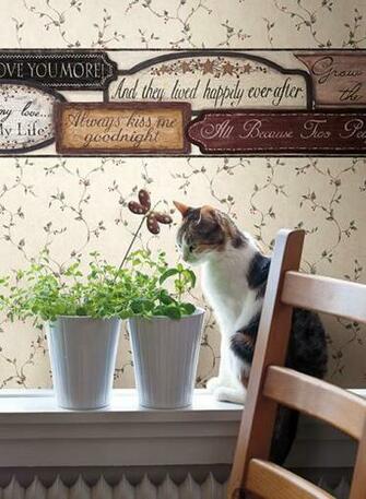 Country Kitchen Border Paired With A Berry Trail Wallpaper