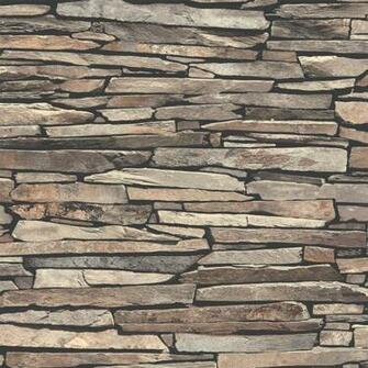 Slate Wall Pattern Faux Effect Rustic Stone Motif Vinyl Wallpaper