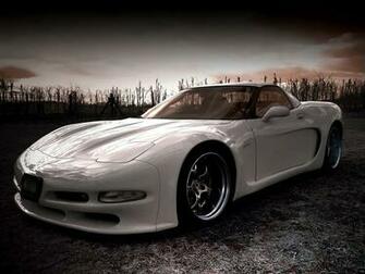 Chevrolet Corvette C5 Wide Body White Wallpaper