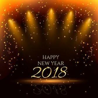 Happy New Year Party Background With Golden Confetti
