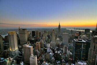 New York City Sunset Skyline Wallpaper Widescreen HD Background