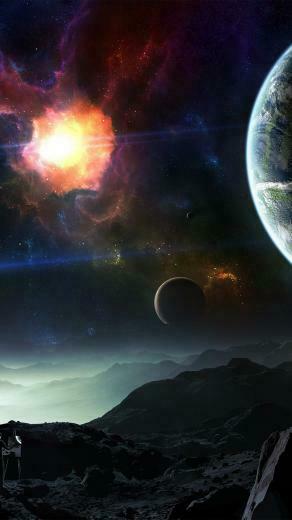 Space Art Illustration Dark Star Android Wallpaper HD