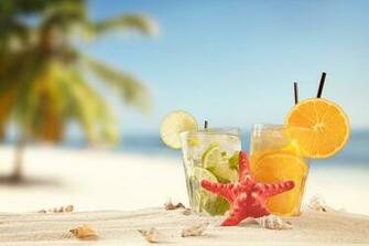 Beach Sand Summer Sea Vacation Sun Cocktails Wallpaper Photos