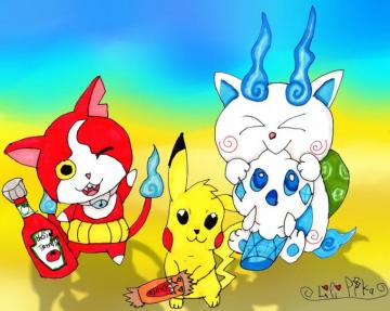 Edit Yokai Watch And Pokemon With Background By Lili Pika On