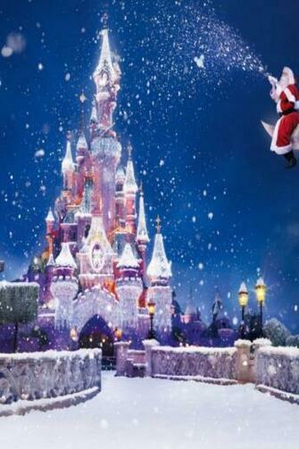 HD Disney Castle Christmas Wallpaper iPhone