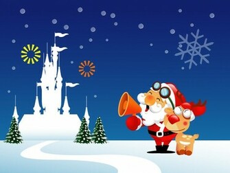 Funny Christmas Wallpaper Santa And Reindeer