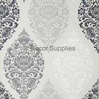 Supplies Grey Black White Dove Loriana Damask