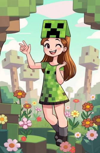 Minecraft Creeper Girl Wallpaper