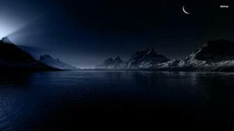 Dark Night Over The Mountain Lake Wallpaper MixHD