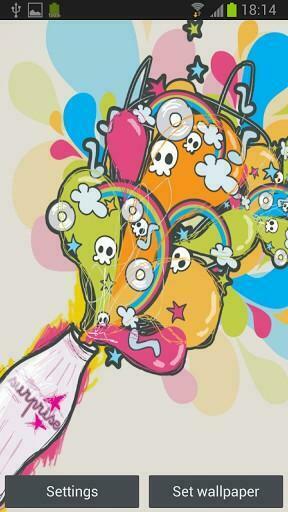 Girly Skulls HD Live Wallpaper Screenshot