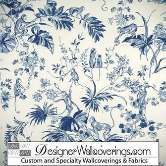 Monkey Toile Wallpaper Pal Designer Wallcoverings