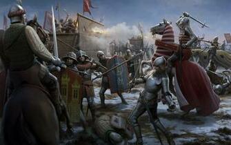 Battle War Weapons Horse Banner Sword Shield Spear The Middle